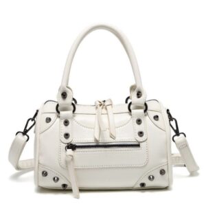 Cross-border European And American Fashion Studded Large-capacity Pillow Bowling Motorcycle Handbag, Single-shoulder