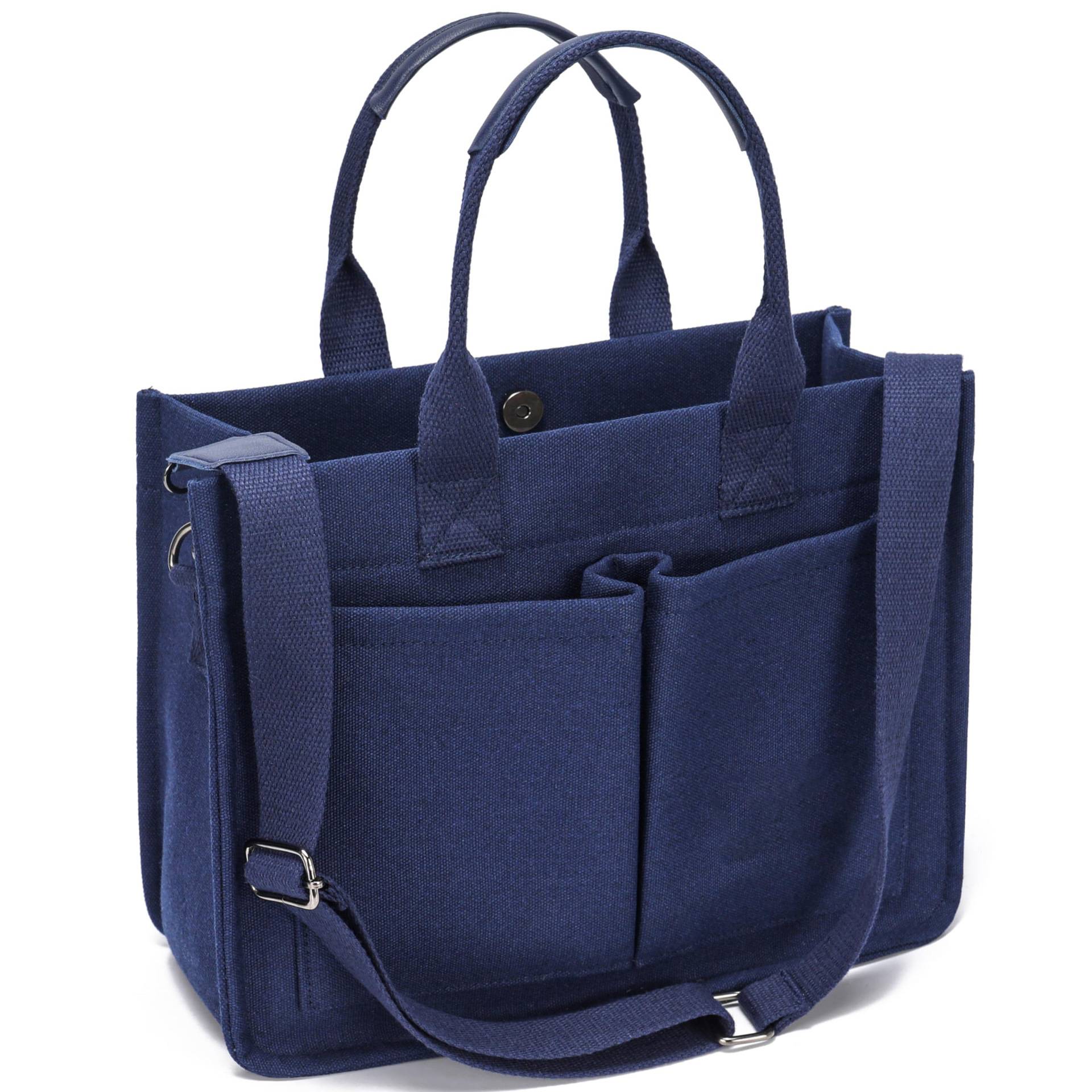 Large Canvas Tote For Women, With Pockets, Laptop Shoulder Bag - Image 6