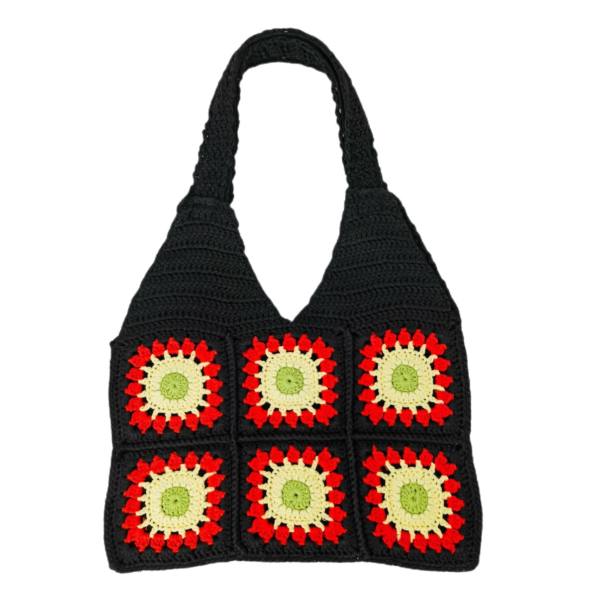 Handmade Crochet Hollow Flower Knitted Large and Small Tote Bags - Image 7