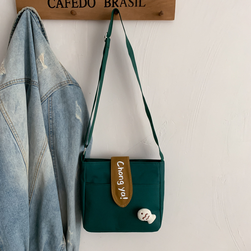 Summer New Canvas For Women Korean Style Cute Girl Shoulder Ins Crossbody Small Square Bag - Image 9