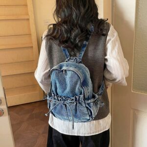 2026 New Fashionable Denim Simple Women’s Backpack For Casual Shopping And Versatile Commuting