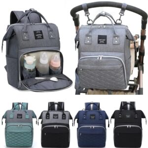 Mom Wraps Ash Stroller Hanging Bag Mother Large Capacity Diaper Backpacks With Wrap Pad Comfortable Baby Breastfeeding