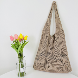 Fashion Hollow Design Woven Women Shoulder Knitted Large Capacity Handbag Summer Travel Tote Casual Beach Bag