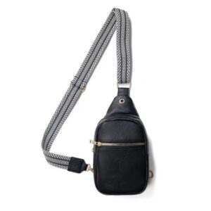 New hoof flower woven belt shoulder leather crossbody waist women’s fashionable small chest bag, showing temperament