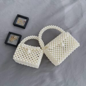 New Finished Pearl Handbag, Hand-woven Crossbody For Women, Mini Wedding Evening Exquisite Fashion Small Bag