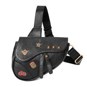 Saddle Personalized Rivet Fashion Men’s Chest High-quality New Shoulder PU Leather Back Messenger Bag