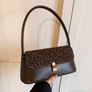 Vintage Niche Commuter Underarm Women’s 2026 New Leopard Print Shoulder Bag Fashion Matte Handbag