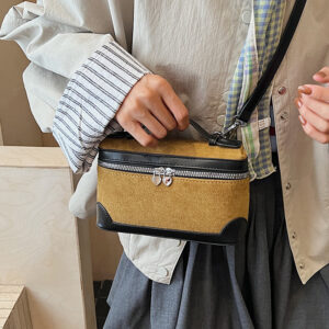 Retro Color-Block Casual Handbag For Women, 2026 Autumn New Versatile Small Square Bag, Niche Fashion Crossbody Bag