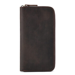 Business retro long rfid large capacity clutch bag Men’s leather money clip men’s wallet