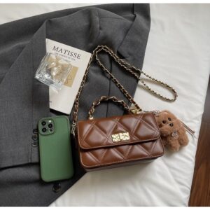 Vintage-style For Women, 2026 New Fashion Quilted Shoulder Bag, Versatile Chain Handbag, Crossbody Small Square Bag