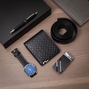 Men’s Premium Business Gift Set With Watch, Wallet, Belt, Pen Elegant Box – Stylish And Practical Accessories For