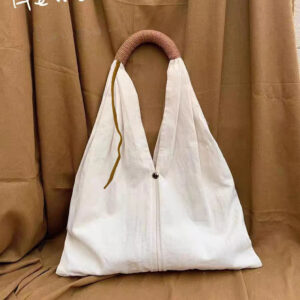 French Retro Cotton Linen Harajuku Literary And Artistic Canvas Bag Mori Large-capacity Pleated Shoulder Handbag