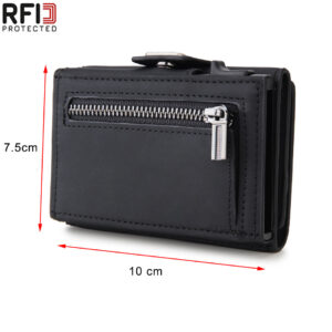 Wallet men’s aluminum alloy wallet new zipper change clip carbon fiber metal card bag