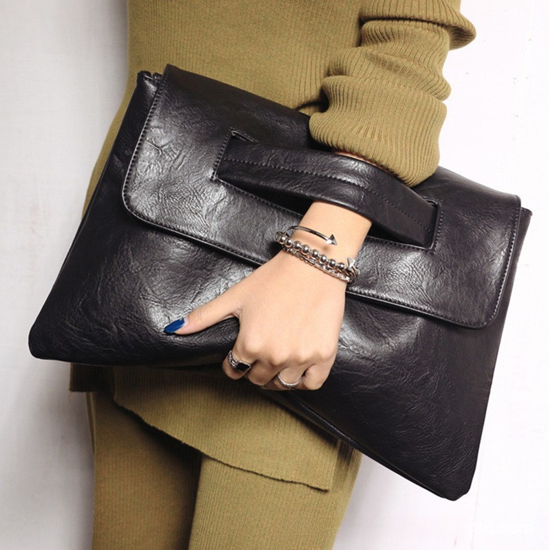 Women's minimalist fashionable bag, 2026 new PU carrying bag with cover, large capacity