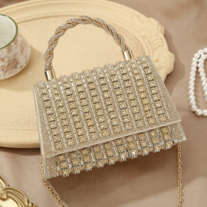 Full Diamond Fashion Handbag Evening Light Style High-end Elegant Socialite Party Versatile Small Square Bag