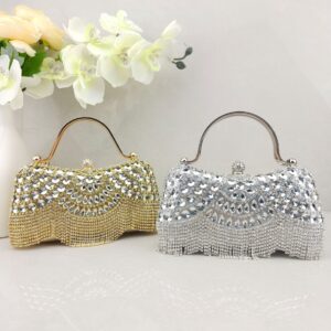2026 Diamond Set Handbag, Tassel Bag, Wedding Banquet Single Shoulder Evening Dress Bag