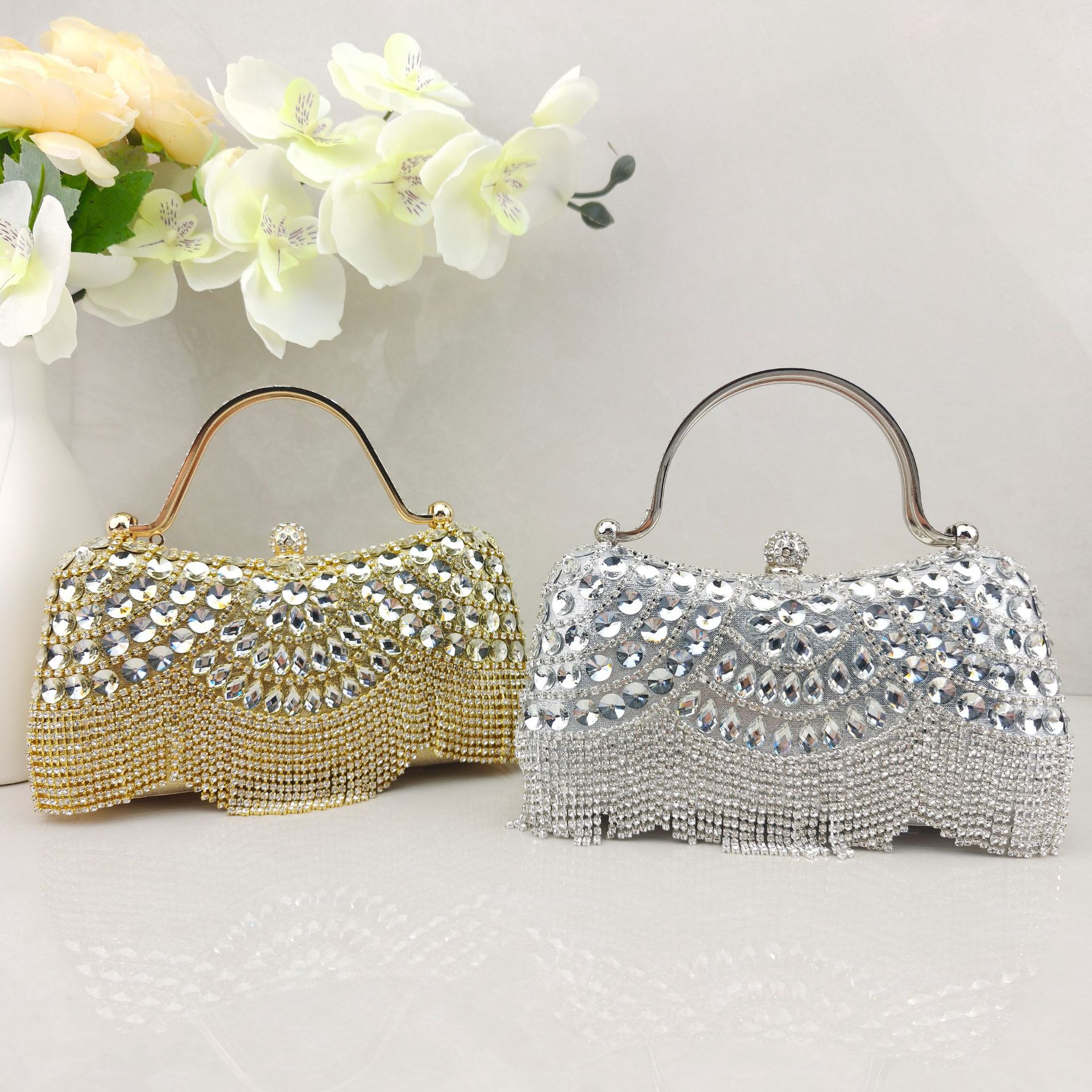 2026 Diamond Set Handbag, Tassel Bag, Wedding Banquet Single Shoulder Evening Dress Bag - Image 2