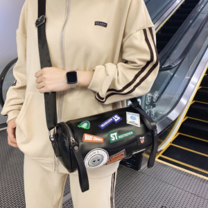 Young, Fashionable, Personalized Crossbody Bag, Small Backpack, Men’s Niche Cylindrical Shoulder Bag