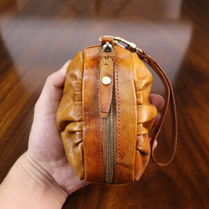 2026 New Plant Tanned Leather Handmade Color Wiping Zero Wrinkle Handheld Bag Multi Functional Wallet Women’s