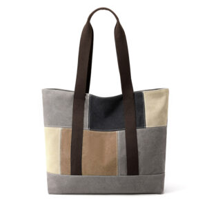New shoulder women’s bag, fashionable, large capacity, contrasting color, hand-held canvas bag
