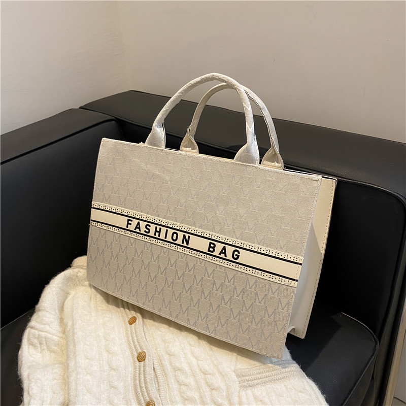 Women's Minimalist Handbag Autumn Canvas Letter Stylish Retro Fashion Casual Personalized Bag - Image 13