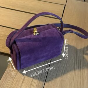 High Quality High-end Hand-held Box Bag, Women’s Versatile Cross Shoulder French Niche Retro Frosted Crossbody Bag