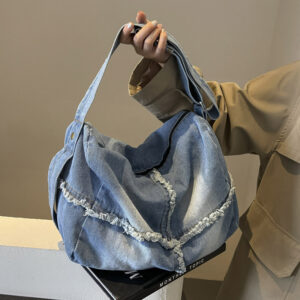 Vintage Distressed Underarm For Women 2026 New Large Capacity Denim Shoulder Simple Casual Crossbody Bag