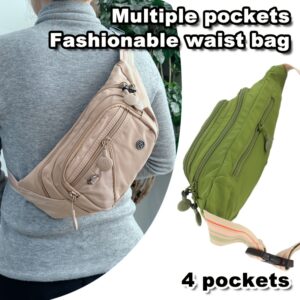Multi-Pocket Zipper Women Waist Fanny Pack Lightweight Oxford Waterproof Chest Crossbody Bag For Daily Sports Travel