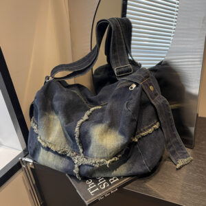 Vintage Distressed Underarm For Women 2026 New Large Capacity Denim Shoulder Simple Casual Crossbody Bag