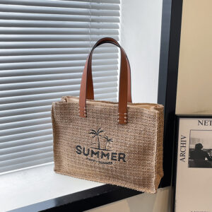 Liht Luxury Woven Tote With Multiple Pockets, Soft & Stylish Handba For Daily Use, Beach In Beie And Khaki Women’s