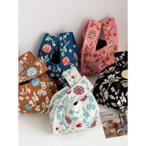 New Hydrangea Beautiful Summer Women’s Handbag Korean Style Fashionable Open Knit Vest Small Tote Bag