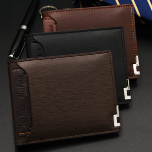 New Men’s Short Multi-function Fashion Casual Draw Wallet Card Holders for Men Cardholder Bags with Free Shipping