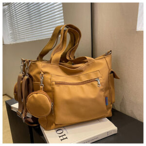New Solid Color Canvas Large Capacity Single Shoulder Handheld Student Versatile Tote Crossbody Bag
