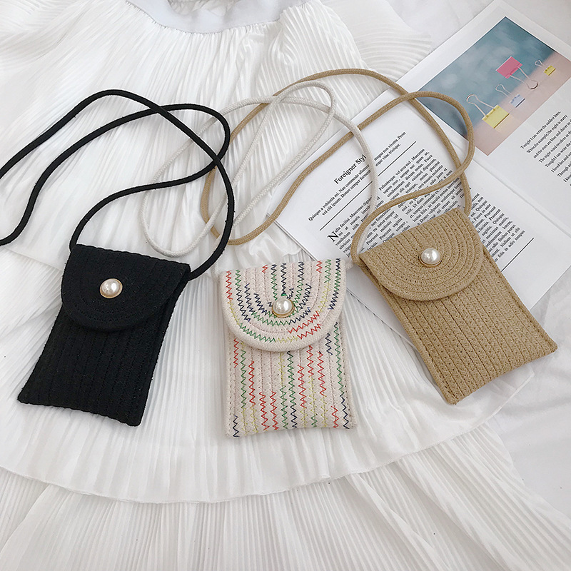 High-End Small For Women Versatile Crossbody 2026 Summer New Woven Phone Vertical Mini Bag - Image 4
