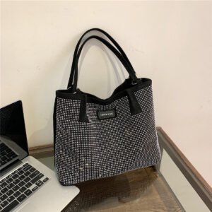 Shiny Diamond Large Capacity Tote For Women 2026 New Korean Version College Student Shoulder Commuting Style Bag