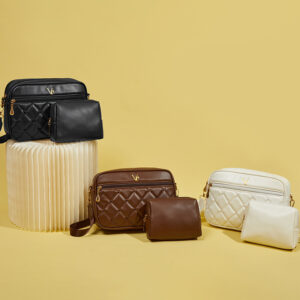 Elegant Diamond-Quilted Cosmetic Bag Set – Luxurious Large-Capacity Shoulder Pouch With Mini Organizer​