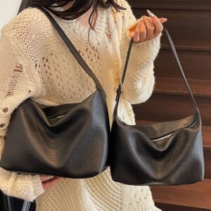 Vintage-Inspired Oversized Tote – Soft PU Shoulder Bag For Women (Multiple Colors, Spacious Zip-Top, Structured Design,