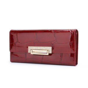 Bags Long Genuine Wallet Women’s Patent Leather Stone Pattern Diamond Buckle Clutch Bag
