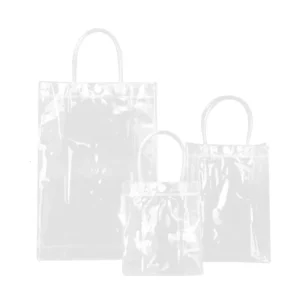 5pcs Transparent Soft PVC Tote Packaging With Hand Reusable Goodie Gift Bags For Wedding Birthday Party Favor Supplies