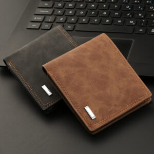 Short Wallet With Zipper, Retro Men’s Wallet, Dollar Bag, Multi-card Soft Leather Wallet.