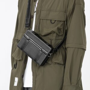 ​Trendy Crossbody For Men & Women – Minimalist PU Sling Bag With Anti-Bacterial Lining (Black/Brown, Urban Chic Style)​