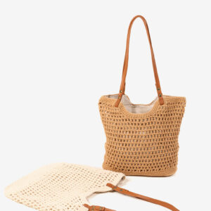 Women’s Shoulder Fashionable Hand-woven Made of Environmentally Friendly Materials Hollow and Versatile Commuter Bag for