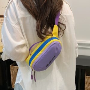 Dopamine Color-blocking Water-resistant Oxford Cloth Small Square 2026 New Style Patchwork Casual Textured Shoulder Bag