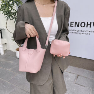 2026 New Korean Style Fashion Simple Bucket For Women Crossbody Mother-Daughter Bag High-End Versatile Textured Handbag