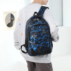 New Backpack, Junior High School Schoolbag, Three-piece Leisure Large-capacity Outdoor Travel Backpack