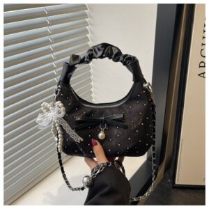 Korean-style Niche Pleated Hand-held Crescent For Women, 2026 New Fashion Crossbody Bag, Summer Versatile Commuter Bag