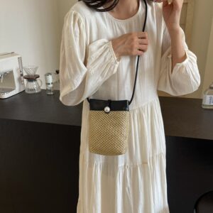 Summer Exquisite Texture Crossbody Small For Women 2026 New Forest Style Straw Casual Shoulder Phone Bag