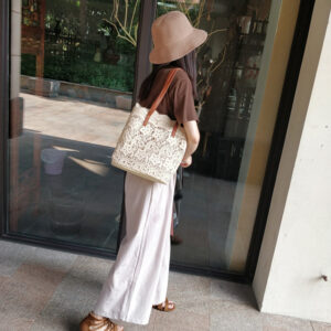 2026 New Korean Forest Style Lace Shoulder Handbag Women’s Shopping Large Capacity Bucket Bag