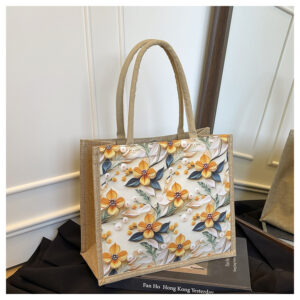 Hand Three-dimensional Handbag Female 2026 Texture Commuting Out To Work Linen Simple Bento Bag