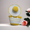 Hat + bag set yellow big white